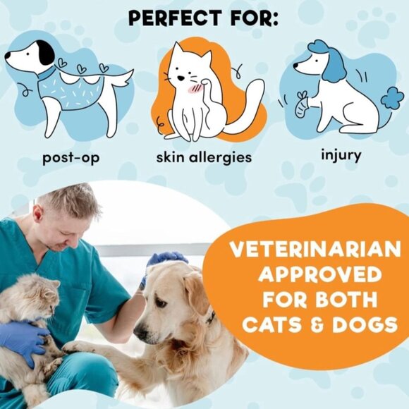 NWT Inflatable Collar for Dogs Soft Pet Recovery Collar E-Collar Large Grey - Picture 9 of 9